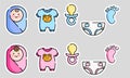 set of icons, stickers newborns